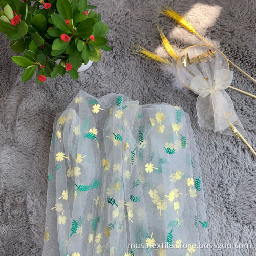 Top Selling Latest Floral Polyester Mesh Fabric